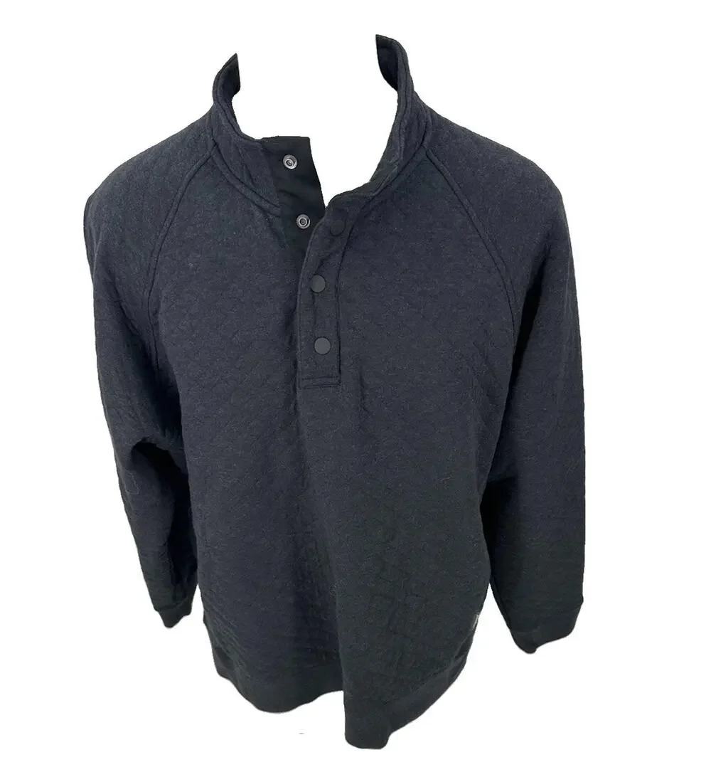 Eddie Bauer XXL Men Pullover 1/4 Snap Neck Textured Sweatshirt Sweater 37-9